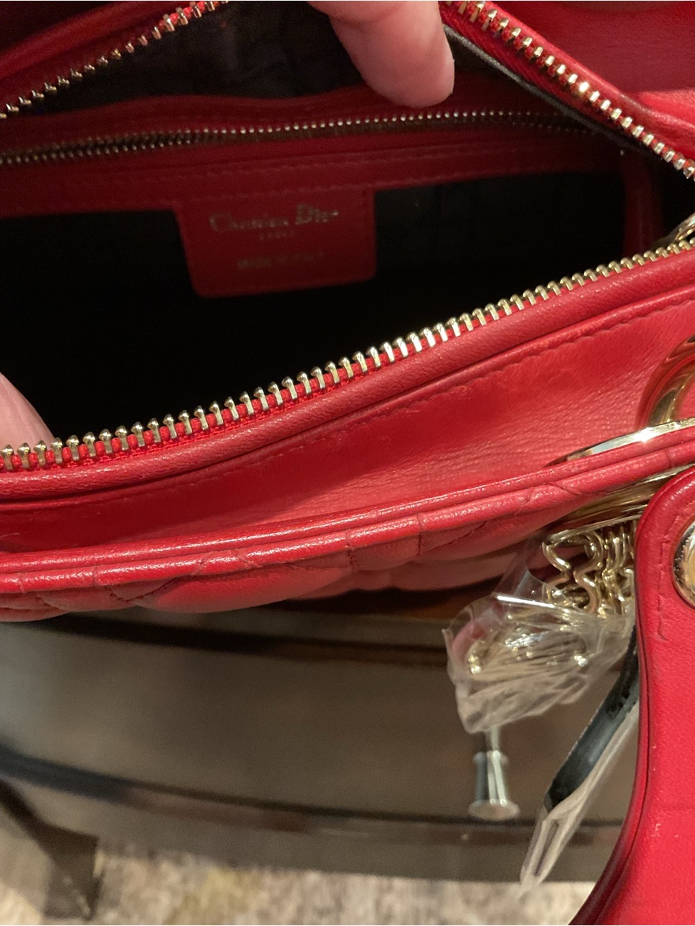 Dior Red Quilted Top-Handle Bag with Gold-Tone Hardware

COA included - Picture 9 of 16